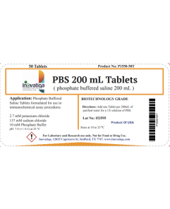 PBS (Phosphate buffered saline), 200 ml tablets (50/BTL)
