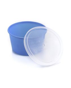 Denture Cups McKesson 8 oz. Aqua Snap-On Lid Single Patient Use