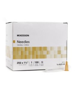 Hypodermic Needle McKesson Without Safety 25 Gauge 1-1/2 Inch