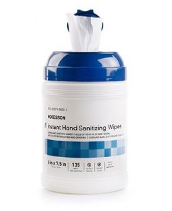 Hand Sanitizing Wipe McKesson 135 Count Ethyl Alcohol Wipe Canister(135/CN 12CN/CS)