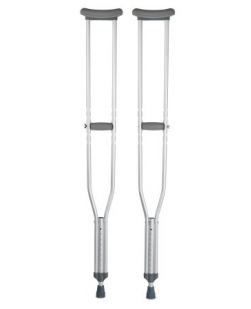 Underarm Crutches McKesson Aluminum Frame Tall Adult 350 lbs. Weight Capacity Push Button / Wing Nut Adjustment-CRUTCH, ALUM PSH-BTN ADJ TALL ADLT 350LB (8PR/CS)