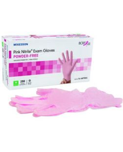 Exam Glove McKesson Pink Nitrile® Small NonSterile Nitrile Standard Cuff Length Textured Fingertips Pink Not Chemo Approved (250/BX 10BX/CS)