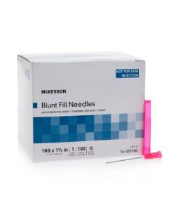 Medication Transfer Needle McKesson Blunt Fill Needle 18 Gauge 1-1/2 Inch-NEEDLE, BLUNT FILL 18GX1 1/2" (100EA/BX 10BX/CS)