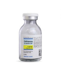 Ceftriaxone Sodium 2 Gram Injection Single Use Vial (10/CT) 