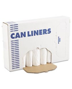 EH-Grade Can Liners, 24 x 32, 12-16gal, .4mil, White, 25 Bags/Roll, 20 Rolls/CT (CT/1)