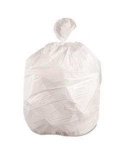 Waste Can Liners, 8-10gal, 24 x 23, .4mil, White, 25 Bags/Roll, 20 Rolls/CT (CT/1)