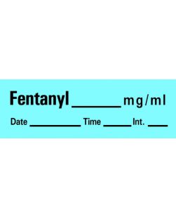 Pre-Printed Label / Tape Timemed Anesthesia Label Fentanyl Blue 1-1/2 X 1/2 Inch