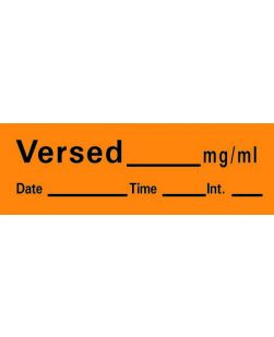 Pre-Printed Label / Tape Timemed Anesthesia Label Versed Orange 1-1/2 X 1/2 Inch LABEL, VERSED ORG (333/RL)
