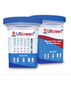 Drug Test, Uscreen, Tests for THC50, COC300, MOP300, AMP1000, MET1000, BAR300, BZO300, PCP25, MDMA500, MTD300, OXY100, TCA1000 + (CR, SG, PH), CLIA Waived, 25/bx (US Only)