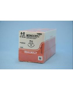 Suture with Needle Monocryl™ Absorbable Uncoated Undyed Suture Monofilament Poliglecaprone Size 4-0 18 Inch Suture 1-Needle 19 mm Length 3/8 Circle Precision Point - Reverse Cutting Needle