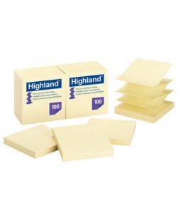 Self-Stick Pop-Up Notes, 3 x 3, Yellow, 100-Sheet, 12/PK (PK/1)