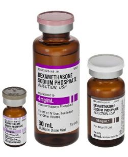 Corticosteroid Dexamethasone Sodium Phosphate 4 mg / mL Intramuscular or Intravenous Injection Multiple Dose Vial 5 mL