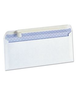 Peel Seal Strip Security Envelope, #10, 4 1/8 x 9 1/2, White, 100/Box(BX/1)