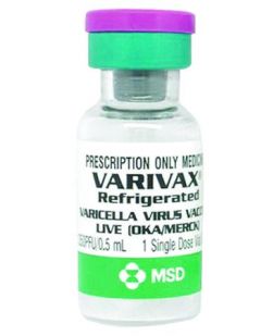 Varivax® Chicken Pox Vaccine Varicella Virus Vaccine Live, Preservative Free 1350 PFU Injection Single Dose Vial 0.5 mL