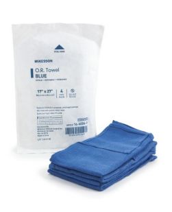 O.R. Towel McKesson 17 W X 27 L Inch Blue Sterile TOWEL, OR STR BLU DISP (4/PK 20PK/CS)