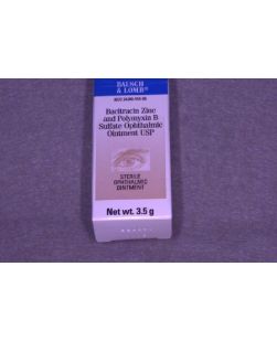 Bausch & Lomb Bacitracin Zinc / Polymyxin B Sulfate 500 Unit - 10,000 Unit / Gram Ophthalmic Ointment Tube 3.5 Gram