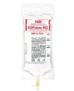 Beta-Adrenergic Agonist Dopamine HCl / Dextrose 5%, Preservative Free 1600 mcg / mL Intravenous Solution Flexible Bag 250 mL