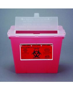 Phlebotomy Sharps Container Bemis Sentinel 1-Piece 2 Gallon Red Base Vertical Entry Lid CONTAINER, SHARPS RED 2GAL (1/EA)
