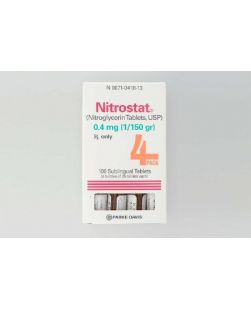 Nitrostat® Nitrate Nitroglycerin 0.4 mg Sublingual Tablet Bottle 25 Tablets