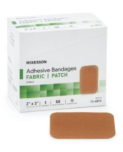 Adhesive Strip McKesson 2 X 3 Inch Fabric Rectangle Tan Sterile
