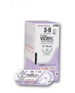 Suture Coated Vicryl™ Plus Braided Polyglactin 910 with Irgacare MP™ Antibacterial Coated Absorbable Size 2 - 0 18 Inch Suture