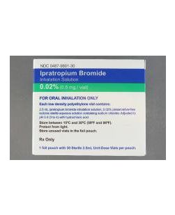 Generic Equivalent to Atrovent HFA® Ipratropium Bromide, Preservative Free 0.02%, 0.2 mg / mL Unit Dose, Inhalation Solution Vial 30 Vials (30/CT)