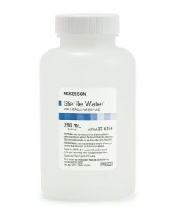 McKesson Irrigation Solution Sterile Water for Irrigation Not for Injection Bottle, Screw Top 250 mL(24/CS)