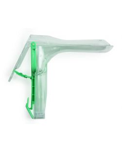 Vaginal Speculum McKesson Graves NonSterile Acrylic Medium Double Blade Duckbill Disposable Light Source Compatible
