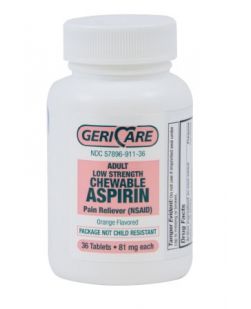 Pain Relief Geri-Care® 81 mg Strength Aspirin Chewable Tablet 36 per Bottle