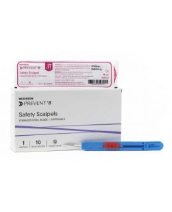 Safety Scalpel McKesson Prevent® B Size 11 Stainless Steel / Plastic Plastic Sterile Disposable