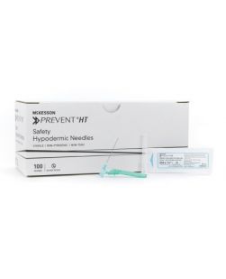 Hypodermic Needle McKesson Prevent® HT Hinged Safety Needle 23 Gauge 1-1/2 Inch (100/BX 8BX/CS) 