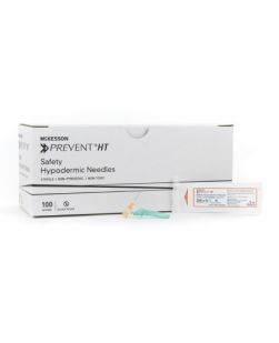 Hypodermic Needle McKesson Prevent® HT Hinged Safety Needle 25 Gauge 5/8 Inch (100/BX 8BX/CS)