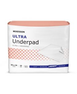 Underpad McKesson Ultra 30 X 36 Inch Disposable Fluff / Polymer Heavy Absorbency