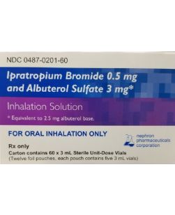 Ipratropium / Albuterol Sulfate 0.5 mg - 3 mg / 3 mL Unit Dose, Inhalation Solution Nebulizer Ampule 60 Ampules(60/CT)