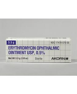 Erythromycin Base 5 mg / Gram, 0.5% Ophthalmic Ointment Tube 3.5 Gram