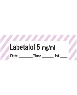 Pre-Printed Label Anesthesia Label Labetalol 5 mg / ml Date:___________ Time:_________ Int:_______ Violet / White 1-1/2 X 1/2 Inch