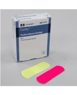Fabric Adhesive Bandage, 1, Lattes Free (LF), Assorted Pink, Orange & Yellow Neon, 50/bx, 24 bx/cs (Continental US Only)
