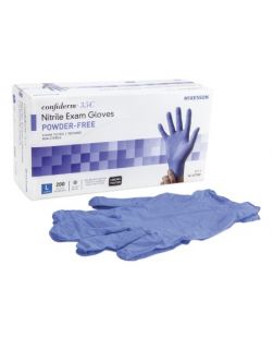 Exam Glove McKesson Confiderm® 3.5C Large NonSterile Nitrile Standard Cuff Length Textured Fingertips Blue Chemo Tested (200/BX)