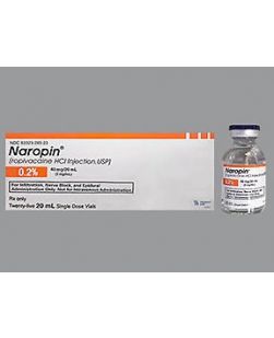 Naropin® Ropivacaine HCl, Preservative Free 0.2%, 2 mg / mL Parenteral Solution Injection Single Dose Vial 20 mL