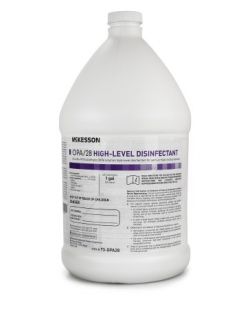 OPA High-Level Disinfectant McKesson OPA/28 RTU Liquid 1 gal. Jug Max 28 Day Reuse DISINFECTANT, OPA 28 HI-LVL F/ENDOSCOPE GL (4/CS) 