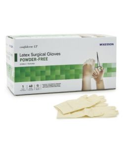 Surgical Glove McKesson Confiderm® LT Size 6 Sterile Latex Standard Cuff Length Bisque Ivory Not Chemo Approved