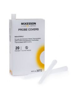 Oral / Rectal Thermometer Probe Cover McKesson LUMEON™ For LUMEON® Oral / Axillary and Rectal Electronic Thermometers 500 per Tray Box 500 per Tray Box (500/BX 4BX/CS)