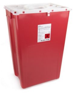Sharps Container McKesson Prevent® 24.68H X 17.3W X 13L Inch 18 Gallon Red COLLECTOR, SHARPS RED 18GL ( 7/CS)   