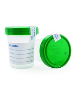 Specimen Container McKesson Polypropylene Screw Cap 120 mL (4 oz.) Sterile (100/CS)