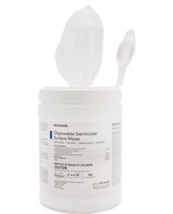 Surface Disinfectant McKesson Premoistened Wipe 160 Count NonSterile Canister Disposable Alcohol Scent (160/BX 12BX/CS)