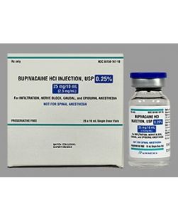 Generic Marcaine®, Sensorcaine® Local Anesthetic Bupivacaine HCl, Preservative Free 0.25%, 2.5 mg / mL Parenteral Solution Injection Single Dose Vial 10 mL