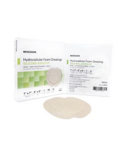 Silicone Foam Dressing McKesson 7 X 7 Inch Sacral Silicone Adhesive with Border Sterile (10/BX 20BX/CS 