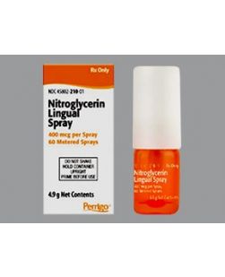 Nitroglycerin 400 mcg / Spray Lingual Spray Pump Bottle 4.9 Gram, 60 Metered Sprays