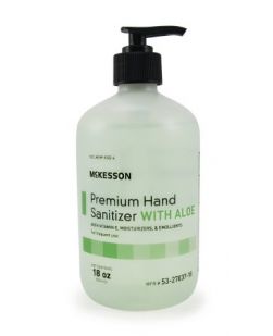 Hand Sanitizer with Aloe McKesson Premium 18 oz. Ethyl Alcohol Gel Pump Bottle (12/CS)