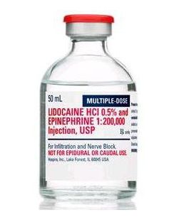 Generic Xylocaine® Local Anesthetic Lidocaine HCl / Epinephrine 0.5% - 1:200,000 Infiltration and Nerve Block Injection Multiple Dose Vial 50 mL